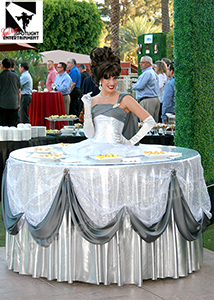 silver strolling table