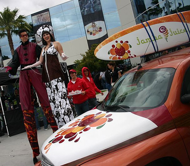 jamba juice stilt walkers